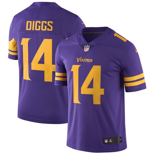 Minnesota Vikings #14 Limited Stefon Diggs Purple Nike NFL Men Jersey Rush Vapor Untouchable->minnesota vikings->NFL Jersey